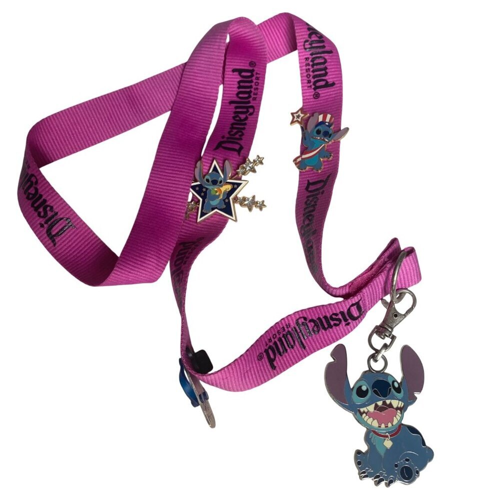 Authentic Disney Lilo & Stitch Pins Keychain Lot Stitch Ray Gun Stars Jeweled